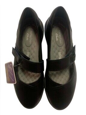 Clarks NWT “Kayleigh Mill” Ultimate Comfort Collection Black Leather Size 6.5